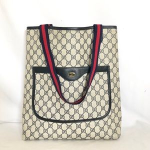 ❌SOLD❌GUCCI VINTAGE GG SUPREME WEB TOTE BAG
